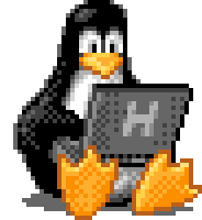 Gif of Tux on a laptop